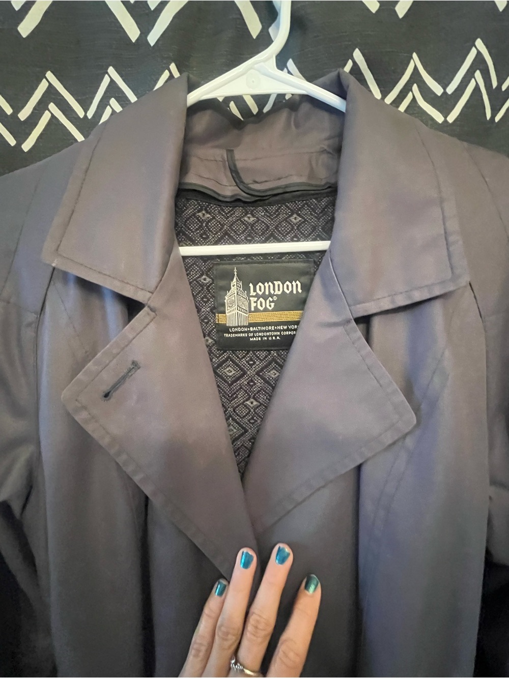 London Fog Women's Charcoal Trench Coat Size 10 Regular
